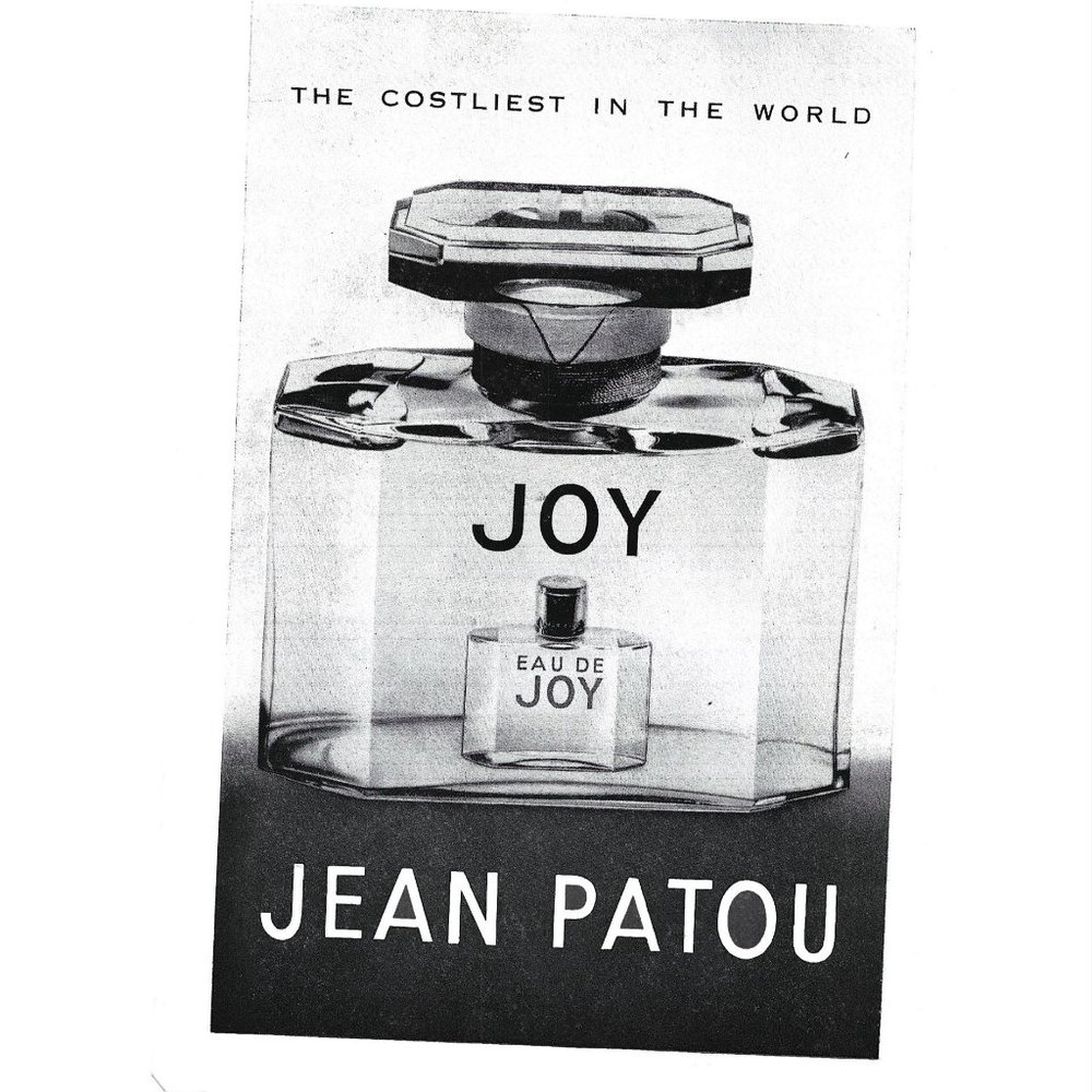 Jean Patou Eau De Joy Parfum Perfume AD 1960s Vintage Print Ad 9 inch Tall